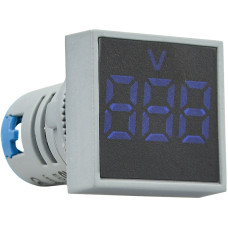 Квадратный цифровой измеритель напряжения ED16-22FVD 30-500В АС (синий)