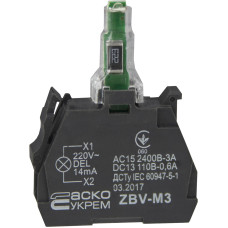 ZBV-M4 Блок для підсвіч. зелений 220В для кнопок TB5