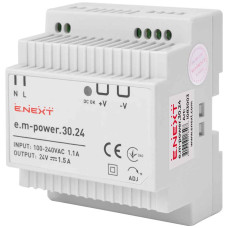 Блок живлення на DIN-рейку e.m-power.30.24 30Вт, DC24В
