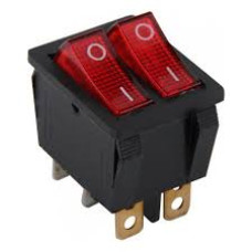 Переключатель клавишный e.switch.key.02, 6 pin, двойной, с индикацией