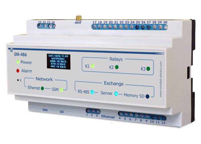 Контроллер SMS-уведомления об авариях на MODBUS-оборудовании EM-486