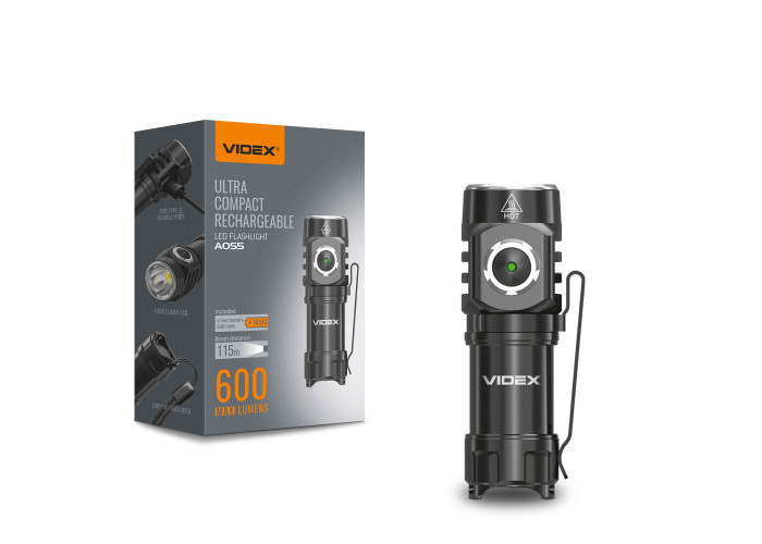 Портативний світлодіодний ліхтарик VIDEX VLF-A055 600Lm 5700K