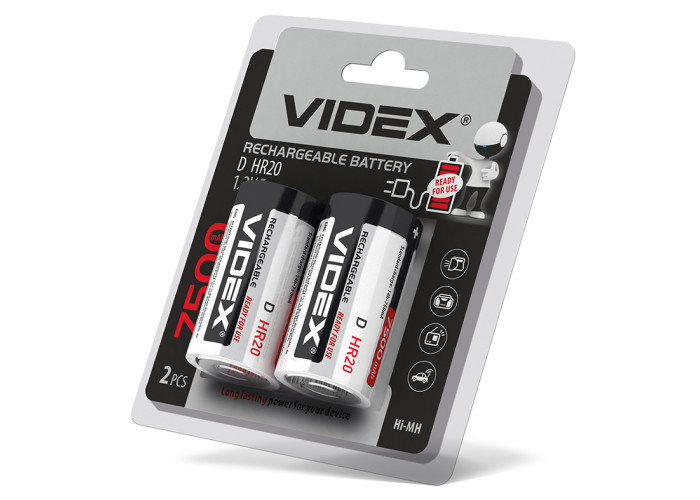 Аккумуляторы Videx HR20/D 7500mAh double blister/2шт