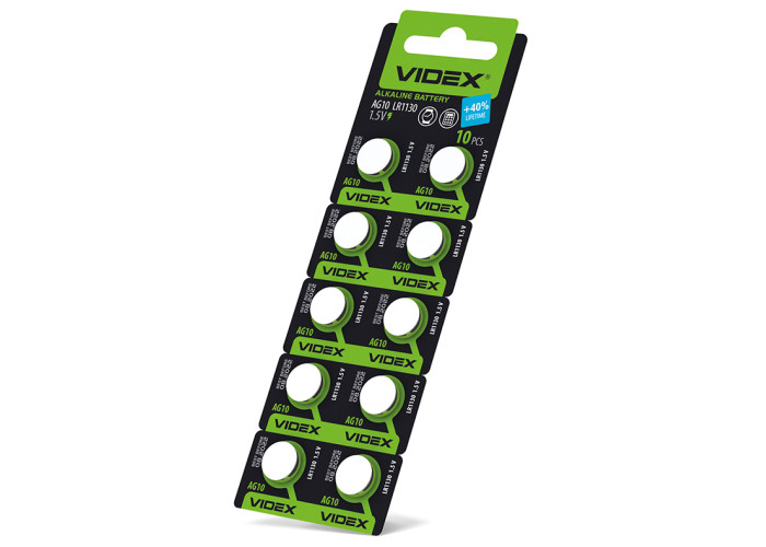 Батарейка годинникова Videx AG10/LR1130 BLISTER CARD 10 шт
