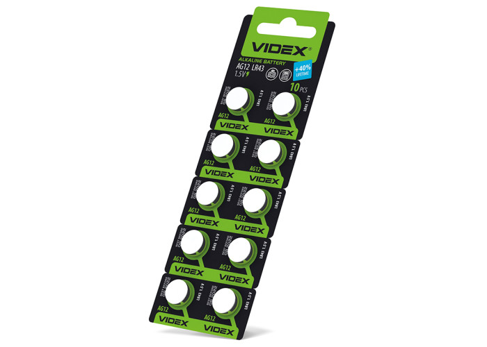 Батарейка годинникова Videx AG12/LR43 BLISTER CARD 10 шт