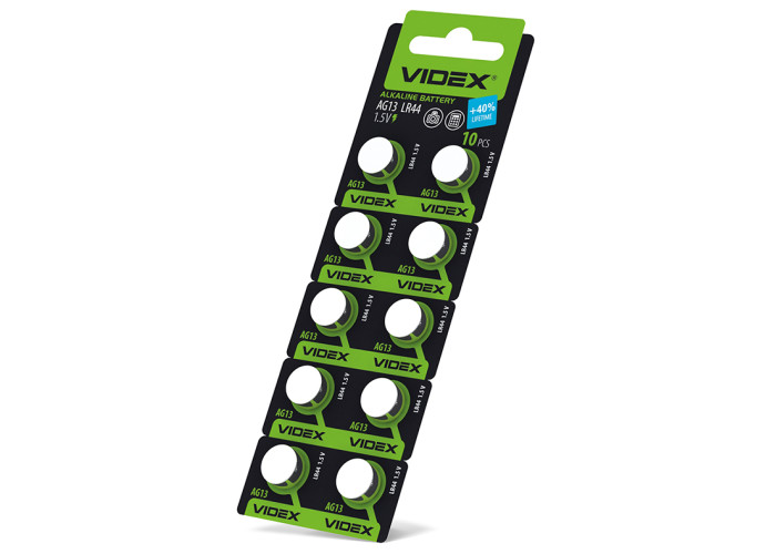 Батарейка годинникова Videx AG13/LR44 BLISTER CARD 10 шт