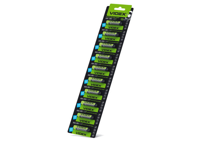 Батарейка щелочная Videx LR03/AAA 1шт х 10 BLISTER