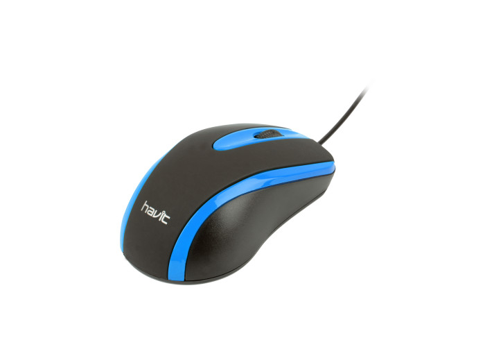 Дротова миша HAVIT HV-MS753 USB Black/Blue (1000 DPI, 3 кл)