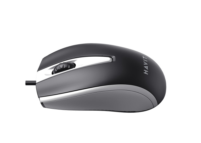 Дротова миша HAVIT HV-MS871 USB Gray (1200 DPI, 3 кл)
