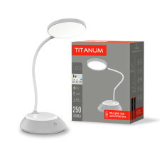 LED настольная лампа с аккумулятором TITANUM TLTF-022G ​​7W 3000-6500K USB серая