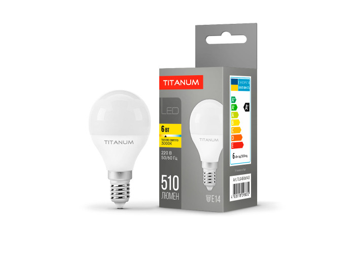 LED лампа TITANUM G45 6W E14 3000K