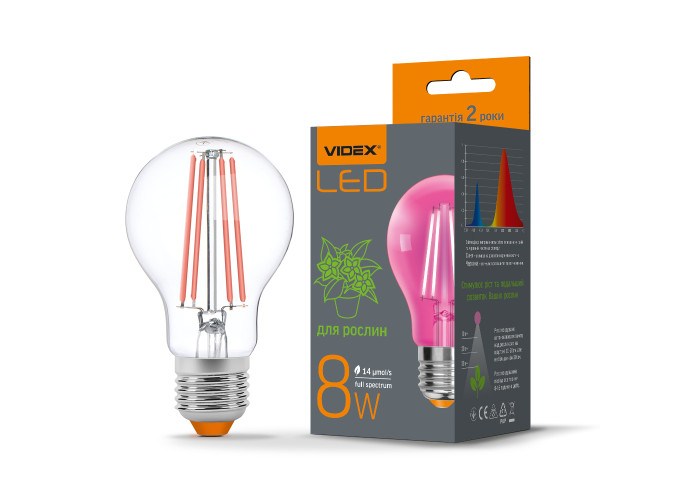 LED лампа VIDEX Filament A60FF 08W E27 1200K