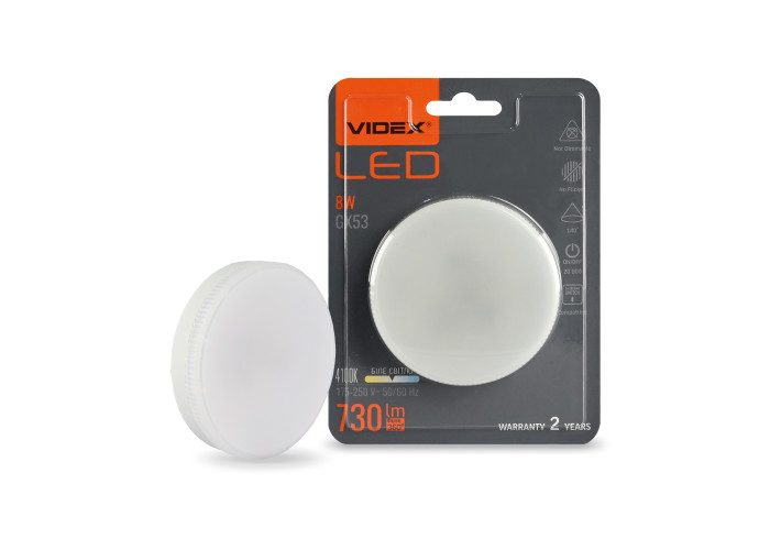 LED лампа VIDEX GX53 8W 4100K 220V