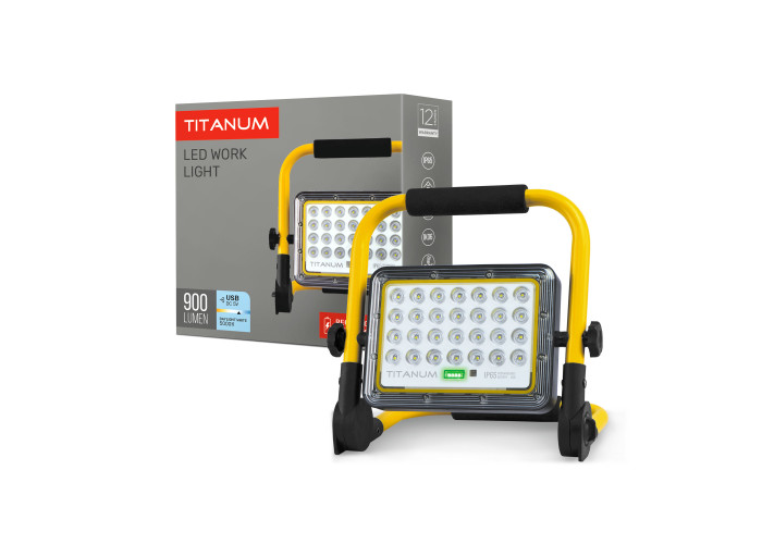 LED прожектор аккумуляторный IP65 TITANUM 20W 900Lm 5000K