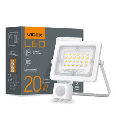 LED прожектор VIDEX F2e 20W 5000K с датчиком движения и освещенности