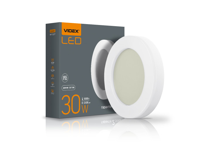 LED світильник ART IP65 круглий VIDEX 30W 5000K