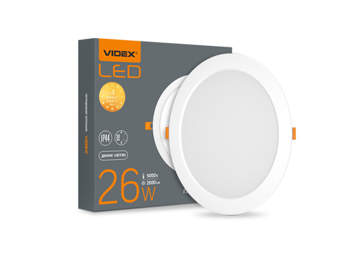 LED светильник Back встроенный круглый VIDEX 26W 5000K