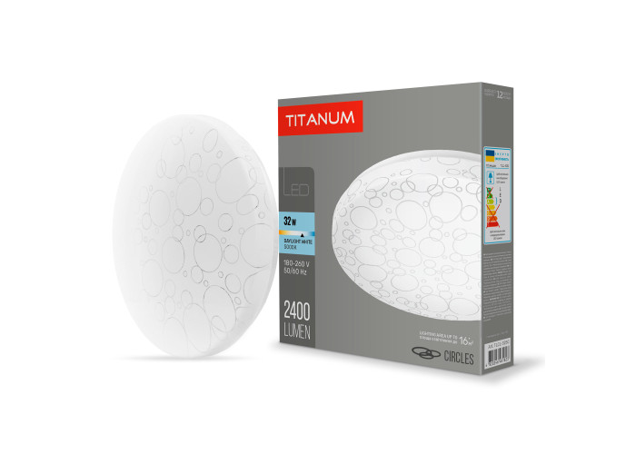 LED світильник настінно-стельовий TITANUM 32W 5000K  Кільця