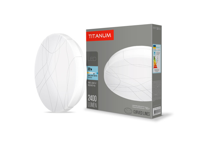 LED світильник настінно-стельовий TITANUM 32W 5000K Криві лінії