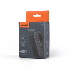 Сетевой адаптер VIDEX ONCORD с/с 1п 2.4A 2USB+USB-C Black