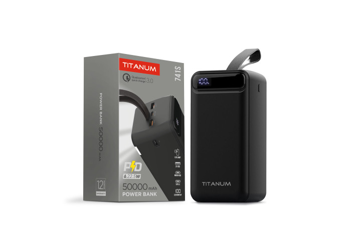 Повербанк 50000mAh TITANUM 741S 22.5W Black