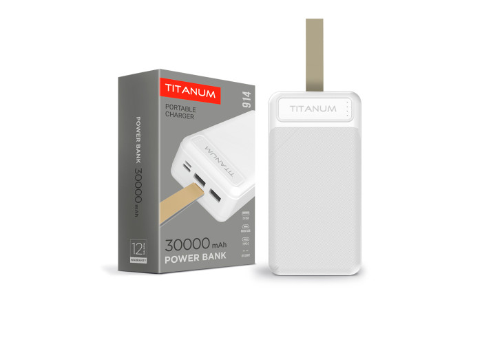 Повербанк TITANUM 914 White 30000mAh