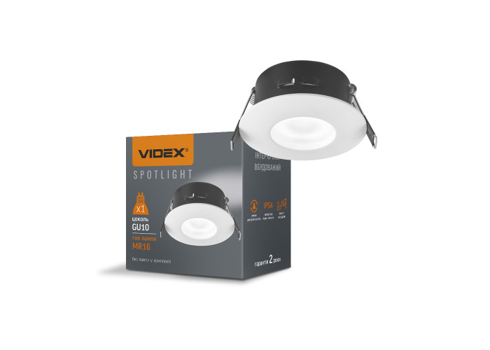 Світильник VIDEX під лампу GU10 врізний Круглий Білий IP54 VL-SPF10R-W