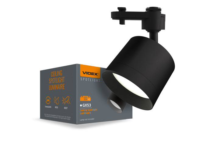Світильник VIDEX під лампу GX53 трековий Чорний VL-SPF17C-B