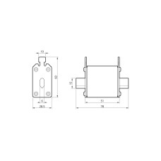 Плавка вставка предохранителя NH00 100А 80V DC TAKEL