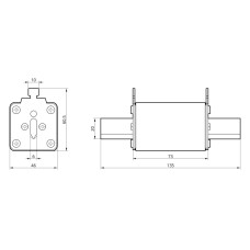 Плавка вставка предохранителя NH1 250А 80V DC TAKEL