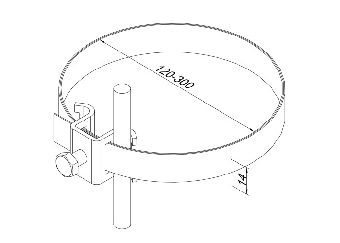 Универсальный хомут D120 (Ni/StZn)