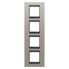 Рамка Chorusmart LUX 2+2+2+2M вертикальна металева матовий алюміній/лава GEWISS