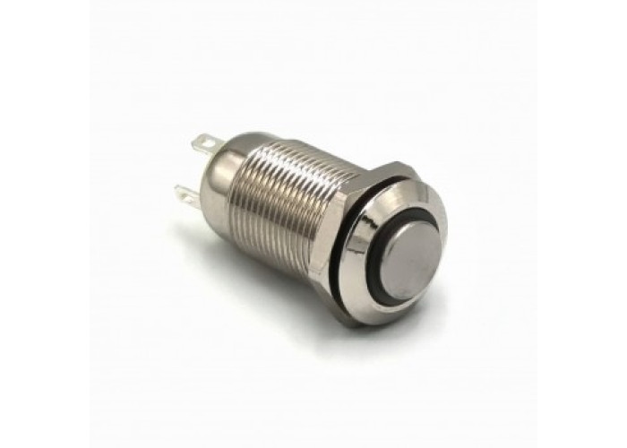 Кнопка металлическая КНМ-12-HJ-E 9-24V 1NO высокая, голубой TAKEL