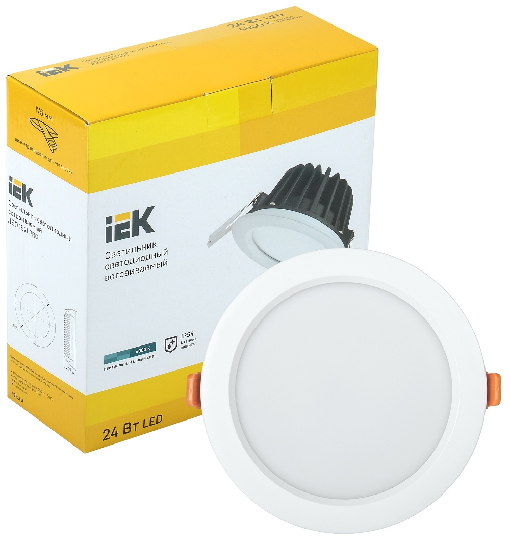 Світильник LED ДВО 1821 PRO біле коло 24Вт 4000K IP54 IEK купити за .